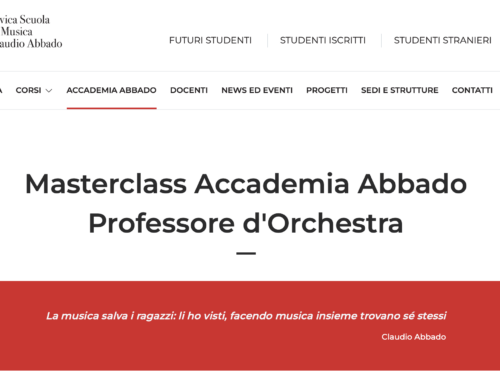 Borsa di studio a sostegno della Masterclass di Violoncello Claudio Abbado Professore d’Orchestra